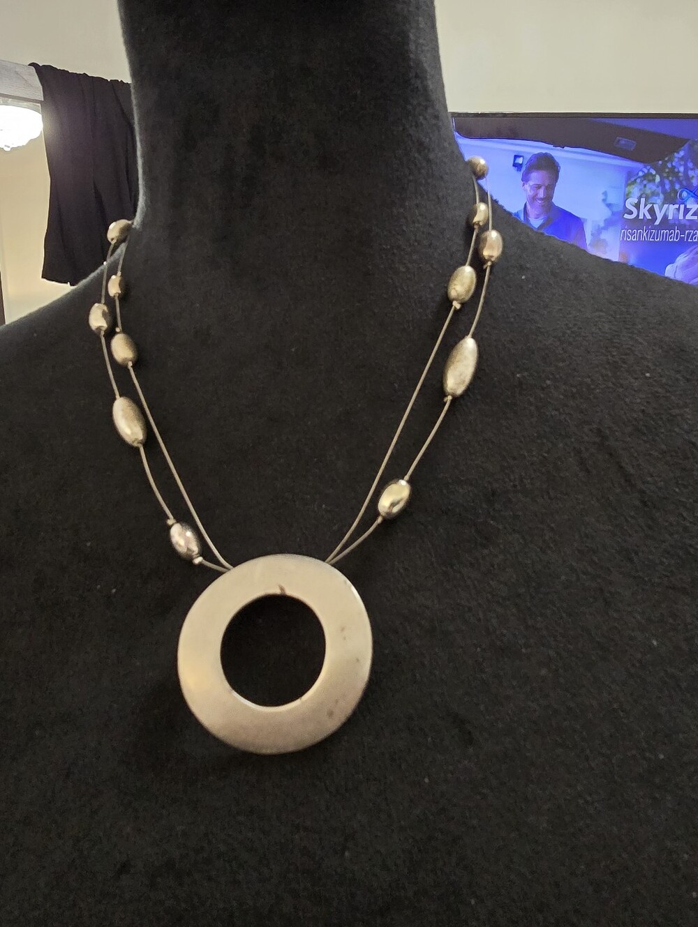 Vuntafe Chico's Silver-Tone Round Pendant Multi-Strand Necklace